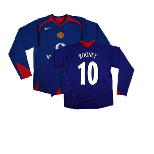 Manchester United 2005-06 Long Sleeve Away Shirt (M) (Excellent) (ROONEY 10)_0