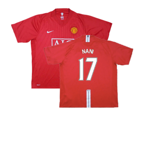 Manchester United 2007-09 Home Shirt (Excellent) (Nani 17)_0