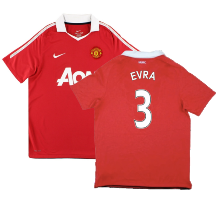 Manchester United 2010-11 Home Shirt (S) (Very Good) (Evra 3)