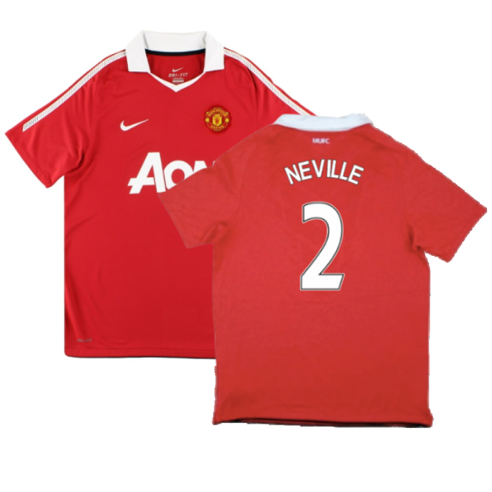 Manchester United 2010-11 Home Shirt (S) (Very Good) (Neville 2)