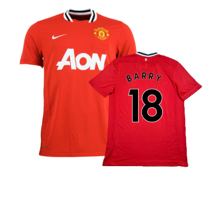 Manchester United 2011-12 Home Shirt (XL) (Barry 18) (Excellent)