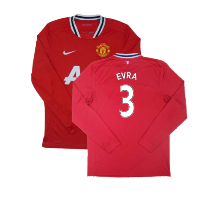 Manchester United 2011-12 Long Sleeve Home Shirt (S) (Very Good) (Evra 3)