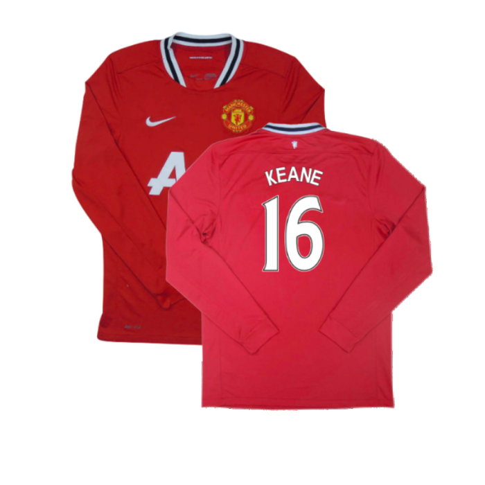 Manchester United 2011-12 Long Sleeve Home Shirt (S) (Very Good) (KEANE 16)