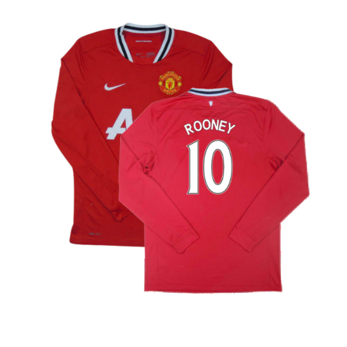 Manchester United 2011-12 Long Sleeve Home Shirt (S) (Very Good) (Rooney 10)