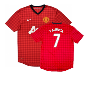 Manchester United 2012-13 Home Shirt (Good) (Valencia 7)_0