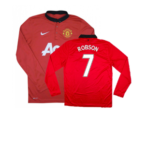 Manchester United 2013-14 Home Long Sleeve Shirt (XL) (Mint) (Robson 7)_0