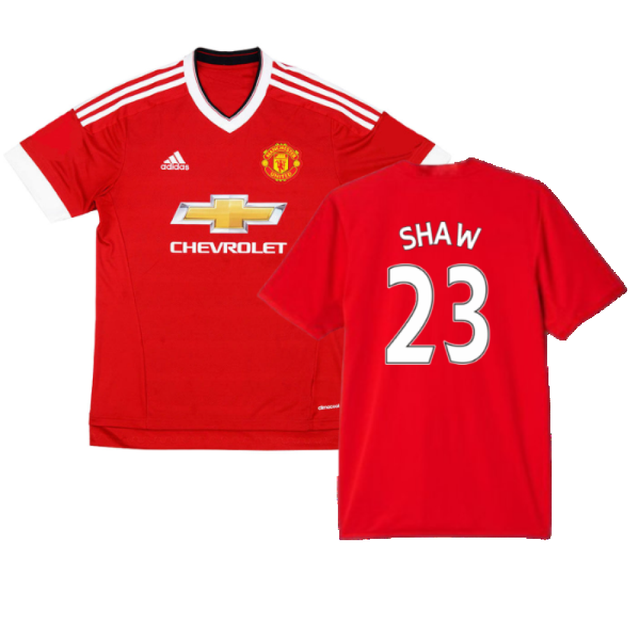 Manchester United 2015-16 Home Shirt (M) (Shaw 23) (Fair)_0