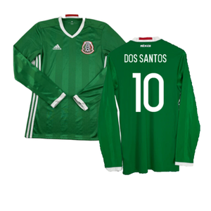 Mexico 2016-2017 Long Sleeve Home Shirt (XL) (Excellent) (Dos Santos 10)_0