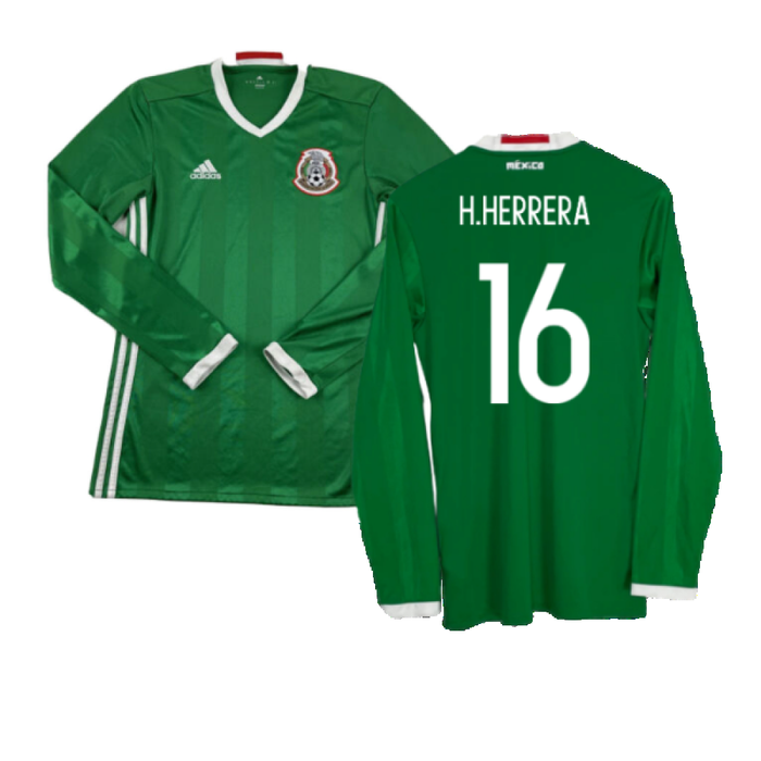 Mexico 2016-2017 Long Sleeve Home Shirt (XL) (Excellent) (H.Herrera 16)