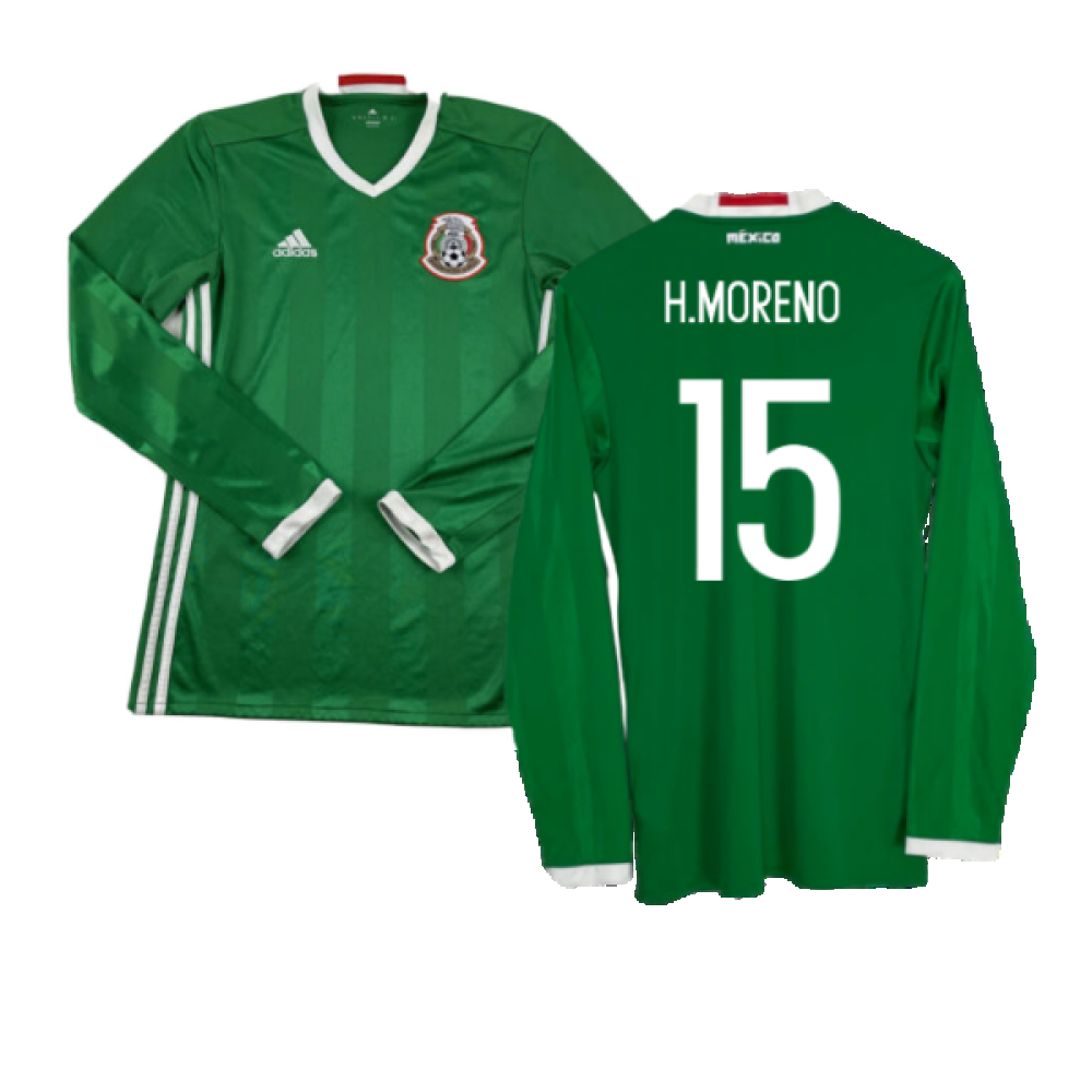 Mexico 2016-2017 Long Sleeve Home Shirt (XL) (Excellent) (H.Moreno 15)_0