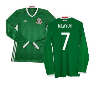 Mexico 2016-2017 Long Sleeve Home Shirt (XL) (Excellent) (M.Layun 7)_0