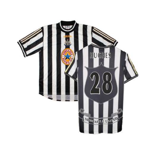 Newcastle United 1997-99 Home Shirt (XL) (Excellent) (Hughes 28)_0