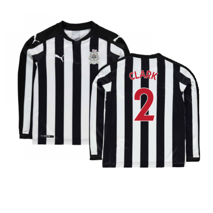 Newcastle United 2017-18 Long Sleeve Home Shirt (Sponserless) (L) (Clark 2) (Very Good)