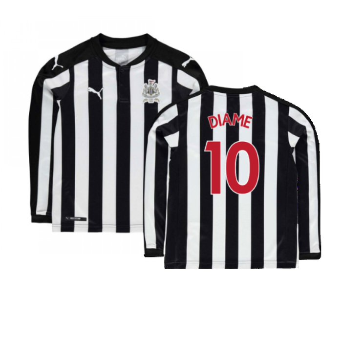 Newcastle United 2017-18 Long Sleeve Home Shirt (Sponserless) (L) (Diame 10) (Very Good)