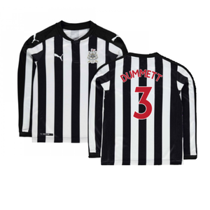 Newcastle United 2017-18 Long Sleeve Home Shirt (Sponserless) (L) (Dummett 3) (Very Good)_0