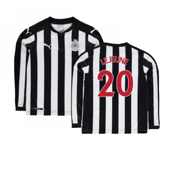 Newcastle United 2017-18 Long Sleeve Home Shirt (Sponserless) (L) (Lejeune 20) (Very Good)