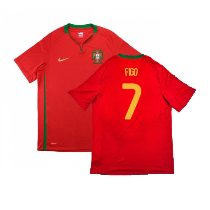 Portugal 2008-10 Home Shirt (M) (Very Good) (Figo 7)