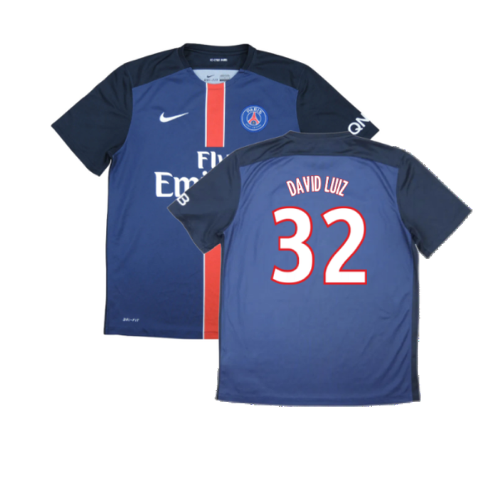 PSG 2015-16 Home Shirt (XL) (Mint) (David Luiz 32)