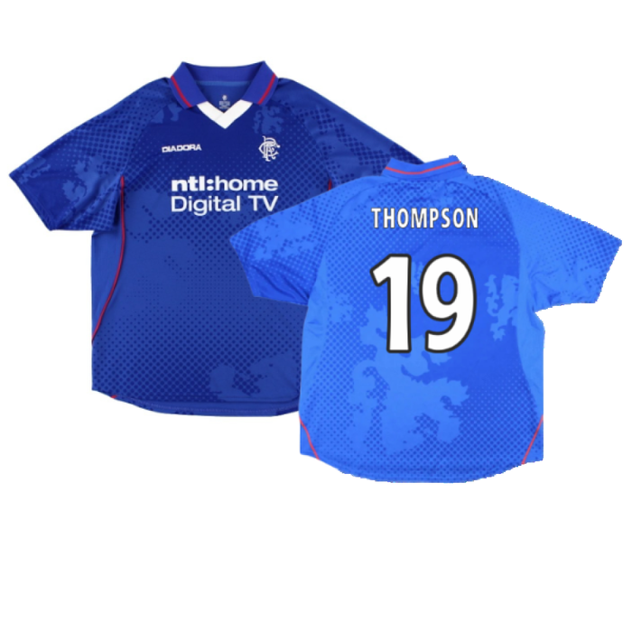 Rangers 2002-2003 Home Shirt (S) (Excellent) (Thompson 19)