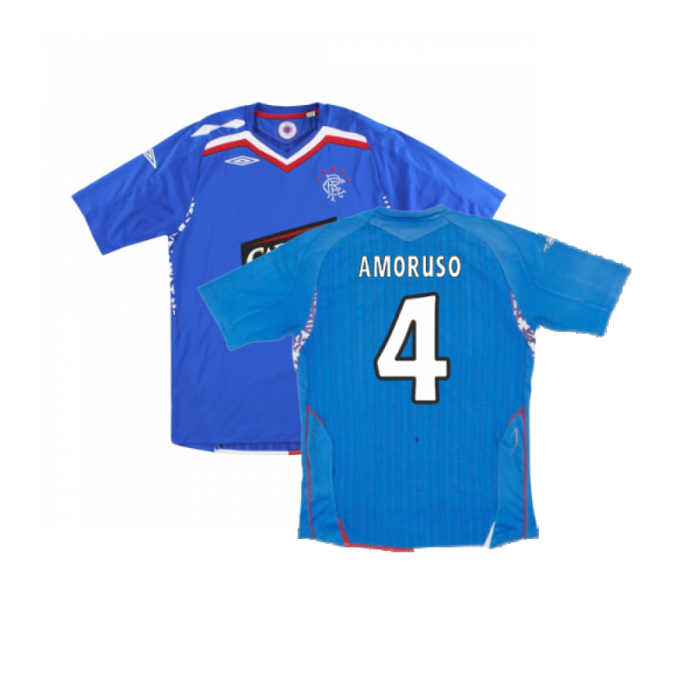 Rangers 2007-08 Home Shirt (Excellent) (AMORUSO 4)