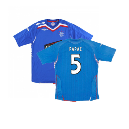 Rangers 2007-08 Home Shirt (Excellent) (Papac 5)_0