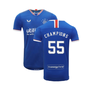 Rangers 2020-21 Home Shirt (S) (Mint) (Champions 55)_0