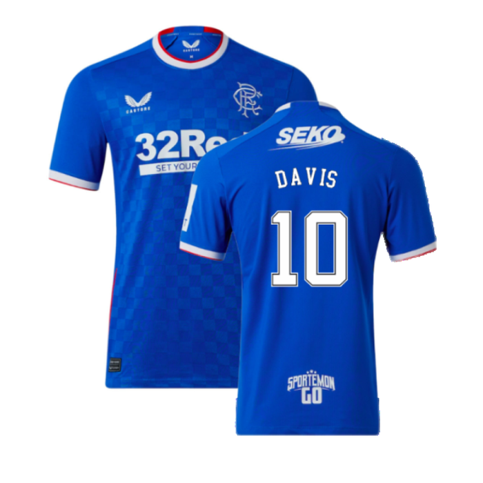 Rangers 2022-23 Home Shirt (L) (Mint) (DAVIS 10)