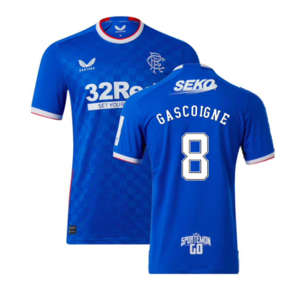 Rangers 2022 23 Home Shirt L Mint GASCOIGNE 8 Classic Football Kit