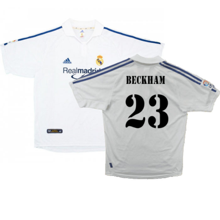 Real Madrid 2001-02 Home Shirt (Very Good) (Beckham 23)