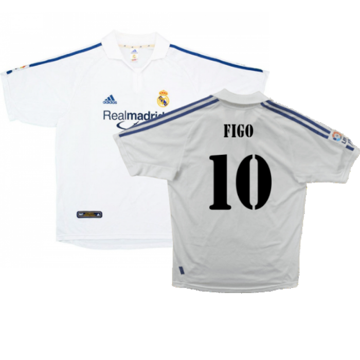 Real Madrid 2001-02 Home Shirt (Very Good) (Figo 10)