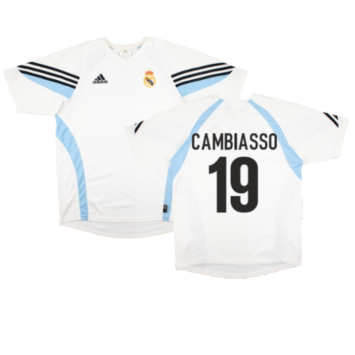 Real Madrid 2003-04 Adidas Training Shirt (L) (Cambiasso 19) (Excellent)