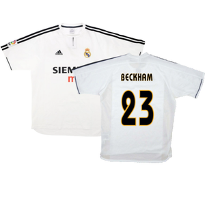 Real Madrid 2003-04 Home Shirt (M) (Good) (Beckham 23)_0