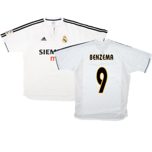 Real Madrid 2003-04 Home Shirt (S) (Good) (Benzema 9)_0