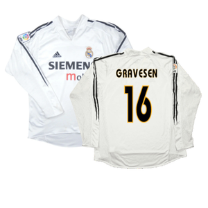 Real Madrid 2004-05 Long Sleeve Home Shirt (M) (Excellent) (Gravesen 16)_0