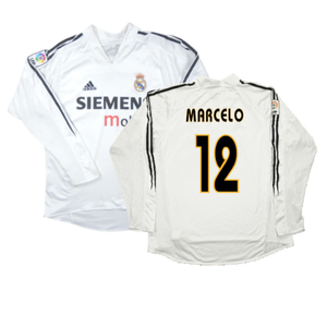 Real Madrid 2004-05 Long Sleeve Home Shirt (M) (Excellent) (MARCELO 12)_0