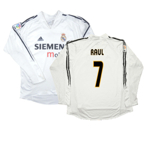 Real Madrid 2004-05 Long Sleeve Home Shirt (M) (Excellent) (RAUL 7)_0