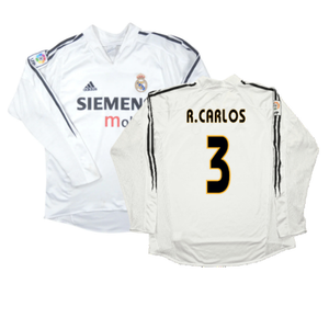 Real Madrid 2004-05 Long Sleeve Home Shirt (M) (Excellent) (R.CARLOS 3)_0