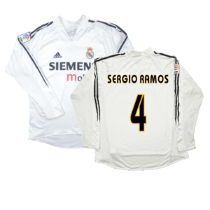 Real Madrid 2004-05 Long Sleeve Home Shirt (M) (Excellent) (SERGIO RAMOS 4)_0