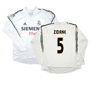 Real Madrid 2004-05 Long Sleeve Home Shirt (M) (Excellent) (ZIDANE 5)_0