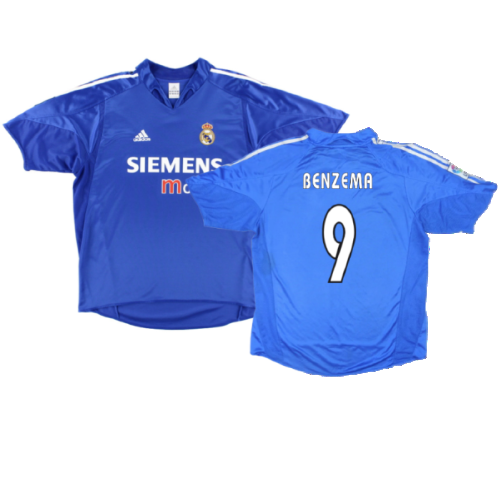 Real Madrid 2004 05 Third Shirt L Excellent BENZEMA 9 Classic Football Kit