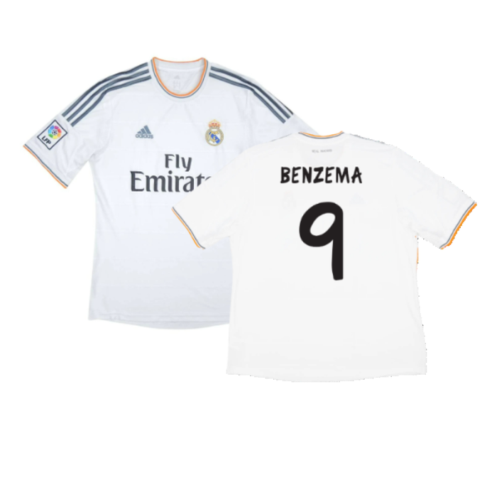 Real Madrid 2013-14 Home (M) (Very Good) (BENZEMA 9)