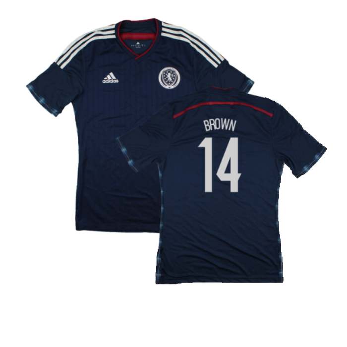 Scotland 2014-15 Player Issue Home Shirt (M) (Excellent) (Brown 14)