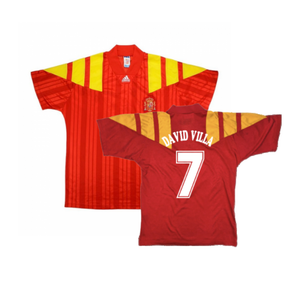 Spain 1992-94 Home Shirt (L) (Excellent) (DAVID VILLA 7)_0