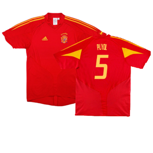 Spain 2004-06 Home Shirt (S) (Excellent) (Puyol 5)_0