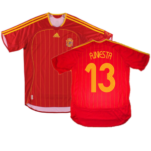 Spain 2006-08 Home Shirt (M) (Mint) (A.Iniesta 13)_0