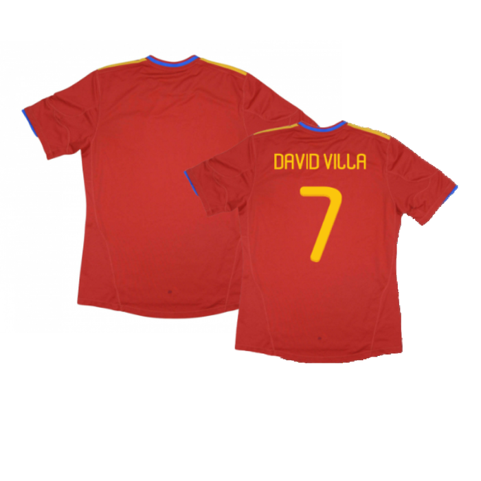 Spain 2010-11 Home Shirt (XL) (Excellent) (David Villa 7)