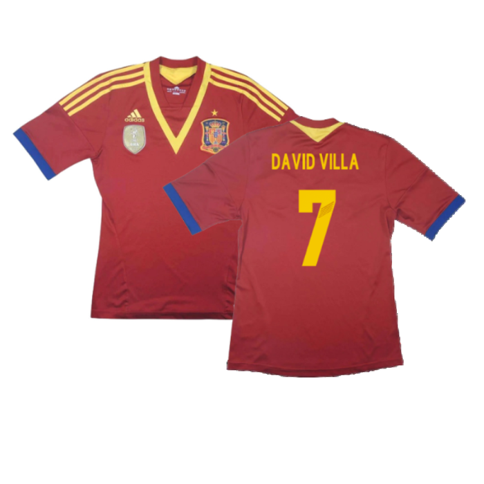 Spain 2013-14 Home Shirt (S) (Excellent) (David Villa  7)