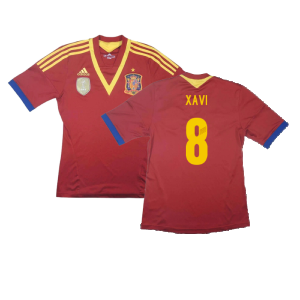 Spain 2013-14 Home Shirt (Excellent) (Xavi 8)_0