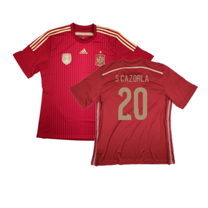 Spain 2014-2015 Home Shirt (World Cup Badge) (L) (Mint) (S Cazorla 20)_0