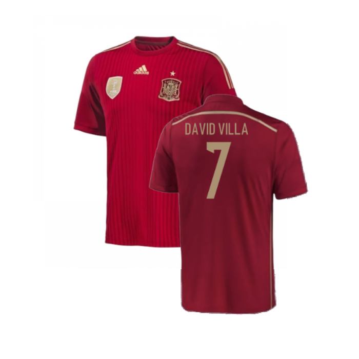 Spain 2015-16 Home Shirt (2-3y) (Mint) (David Villa 7)